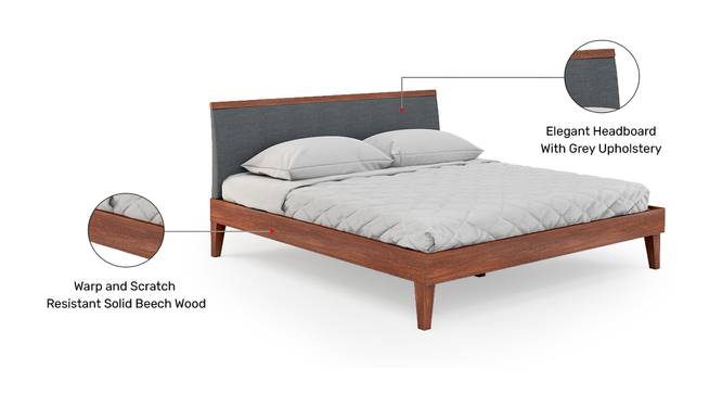 Dudley Bed (King Bed Size, Matte Finish) by Urban Ladder - Cross View Design 1 - 408979