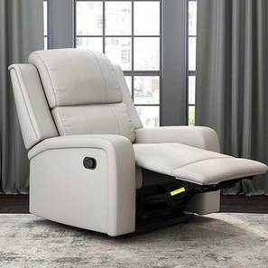 Recliners Design Jameson Leather One Seater Manual Recliner in Grey Colour