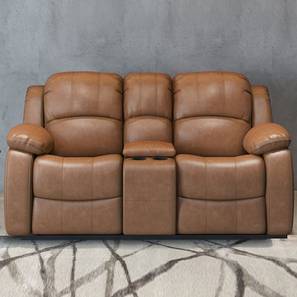 Recliners Design Marco Vegan Leather Two Seater Motorized Recliner in Tan Colour