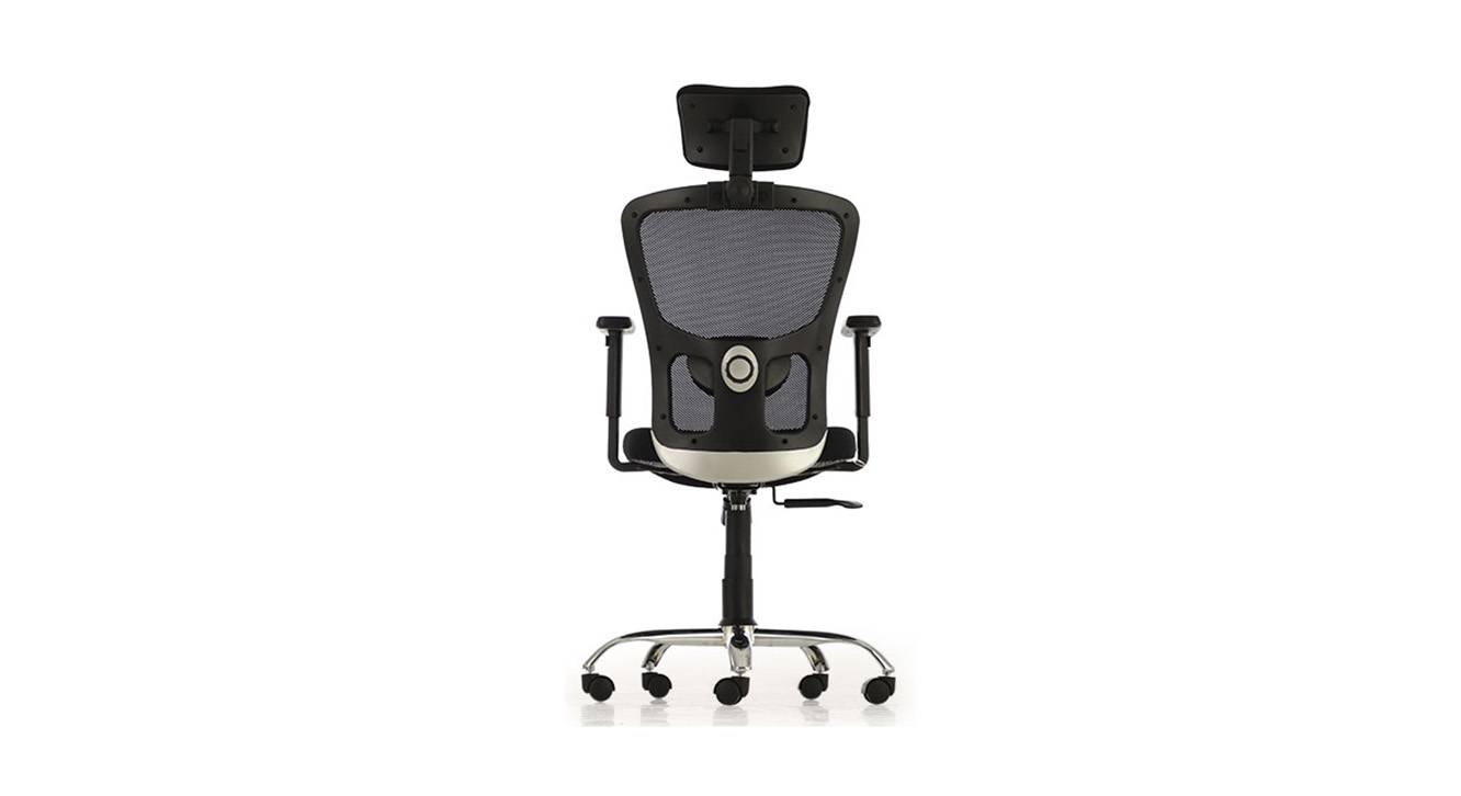 Define Study Chair With Headrest in Black Colour Urban Ladder