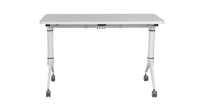 Chrome Study Table (White, White Finish) by Urban Ladder - Cross View Design 1 - 409324
