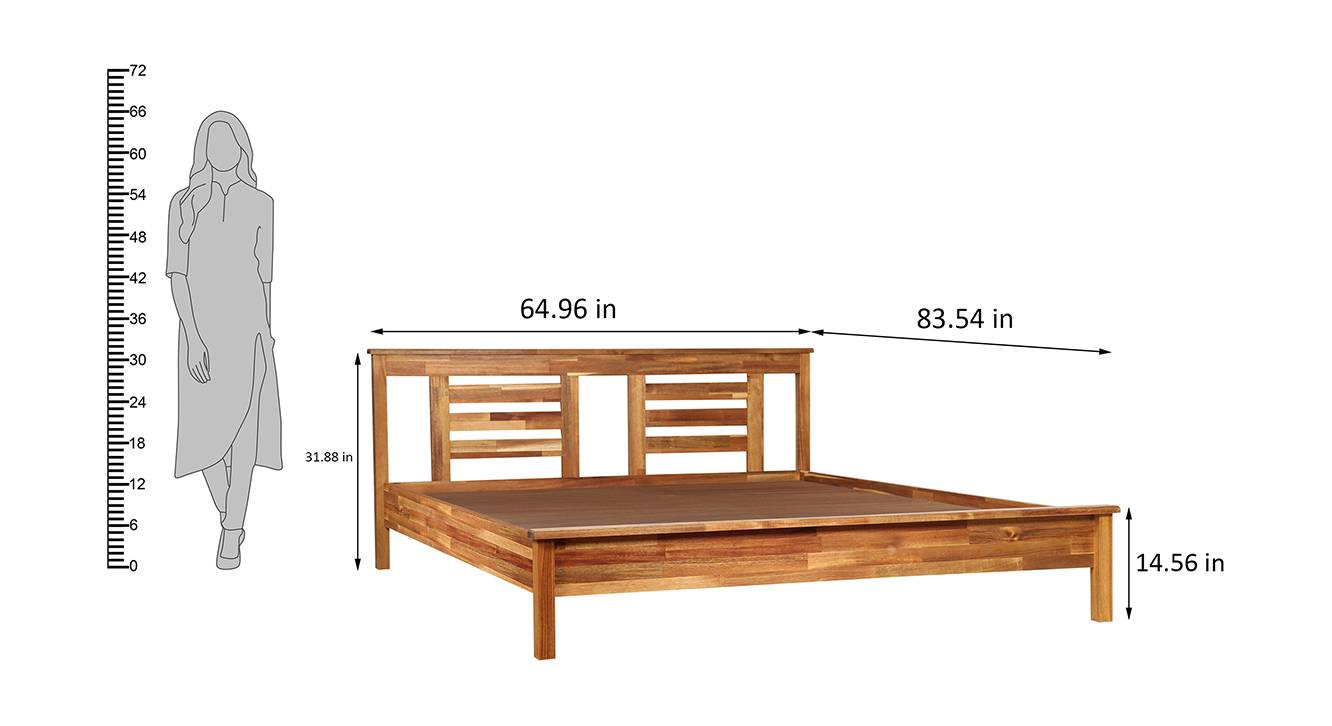 Wardona queen size bed   natural wood 6