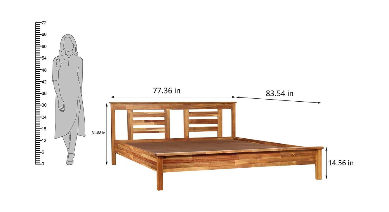 Wardona king size bed   natural wood 6