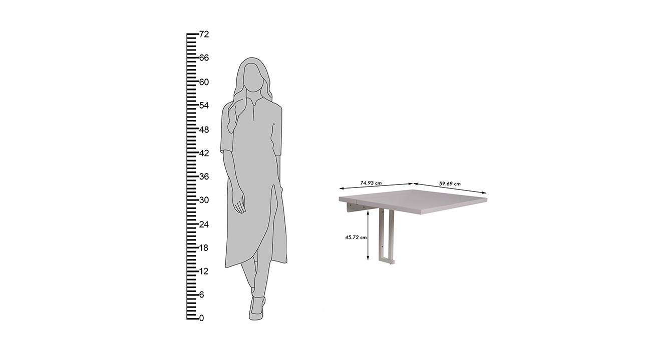 Zuri wall mount study table white 6