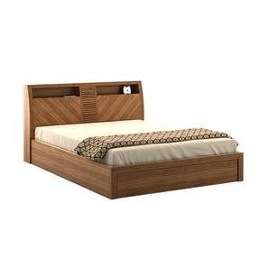 Metal Bed Design Monarch Storage Bed (King Bed Size, Natural Teak)