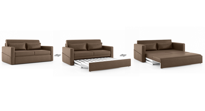 Camden Sofa Cum Bed (Mocha Brown) by Urban Ladder - Design 1 Side View - 409568