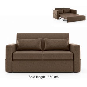 Palemor Sofa Cum Bed Design Camden Compact 2 Seater Sofa cum Bed False In Mocha Brown Colour