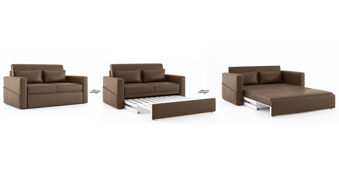 Camden Compact Sofa Cum Bed (Mocha Brown) by Urban Ladder - Design 1 Side View - 409616