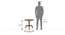 Fiona Side & End Table (Teak Finish) by Urban Ladder - Design 1 Dimension - 409663