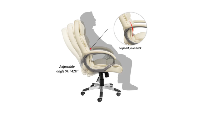 Fargonza Office Chair (Off White) by Urban Ladder - Design 1 Side View - 409690