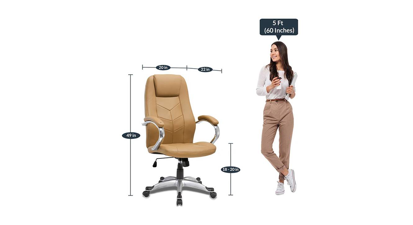 Hover office chair light brown 6