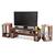 Eulers tv unit side tables set teak finish 00 fncomb11mh30005 t