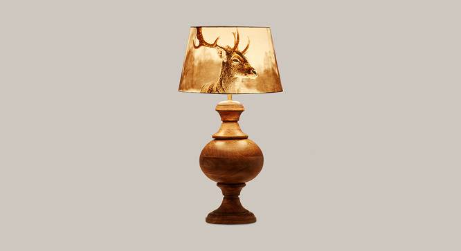 Burleigh Table Lamp (Brown, Cotton Shade Material, Hiran Shade Shade Colour) by Urban Ladder - Design 1 Side View - 409981