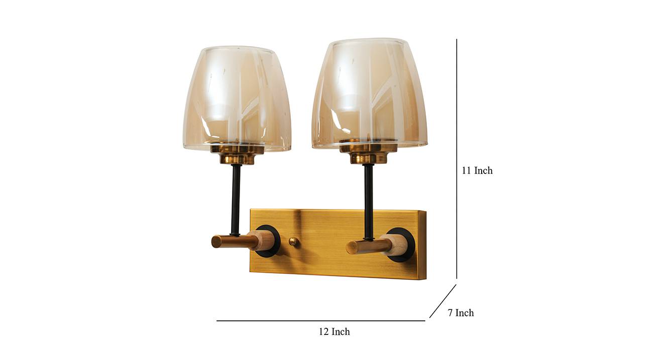 Avry wall lamp antique brass and brown 6
