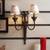 Cromwell   white wall lamp antique brass lp