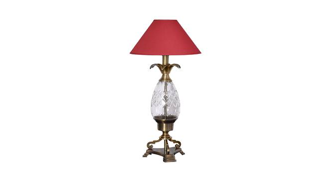 Dodge Table Lamp (Antique Brass, Cotton Shade Material, Maroon Shade Colour) by Urban Ladder - Cross View Design 1 - 410056