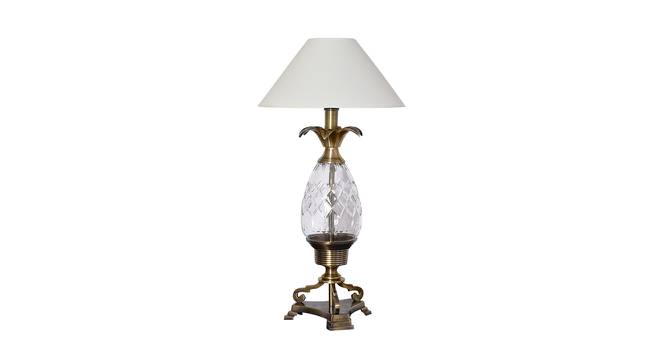 Delbert Table Lamp (Antique Brass, White Shade Colour, Cotton Shade Material) by Urban Ladder - Cross View Design 1 - 410057