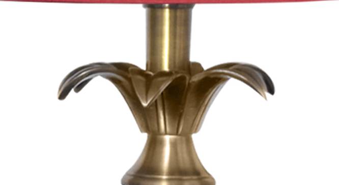 Dodge Table Lamp (Antique Brass, Cotton Shade Material, Maroon Shade Colour) by Urban Ladder - Design 1 Side View - 410077