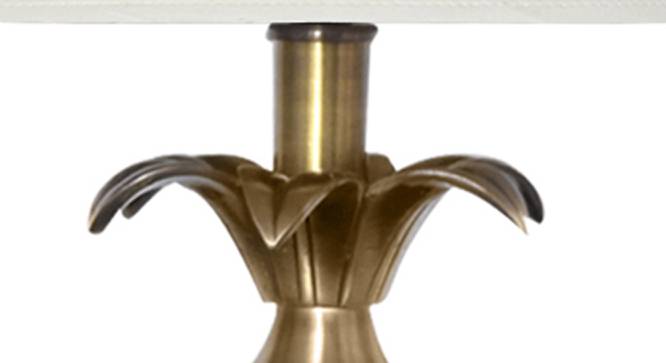 Delbert Table Lamp (Antique Brass, White Shade Colour, Cotton Shade Material) by Urban Ladder - Design 1 Side View - 410078