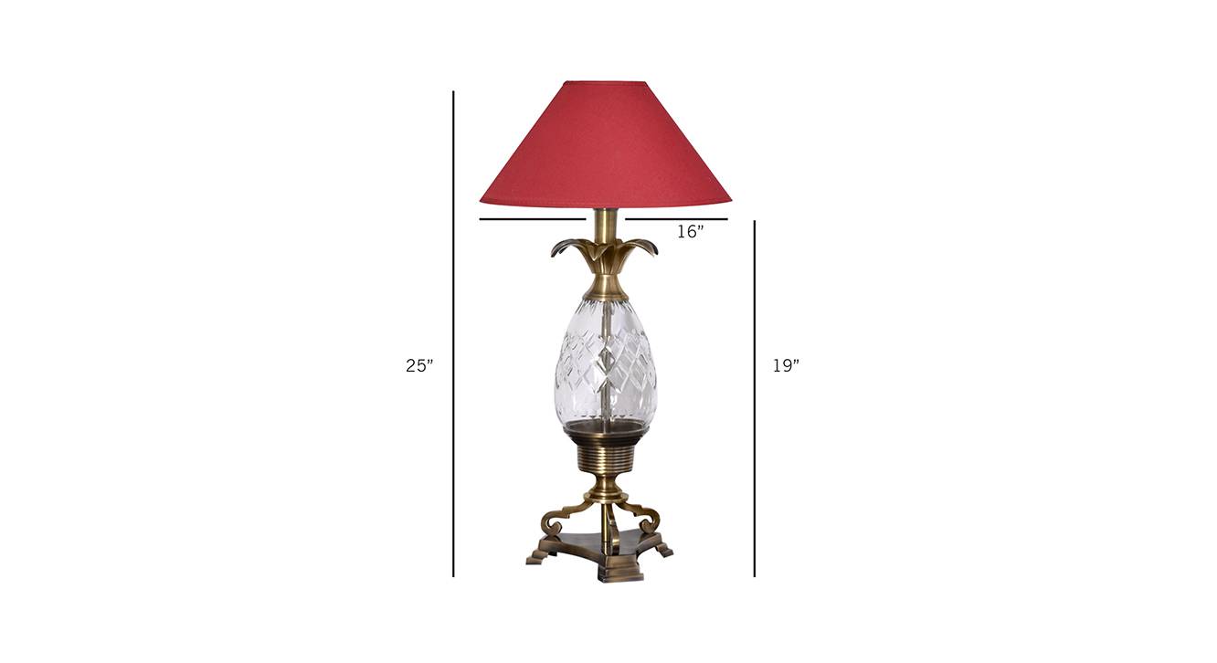 Dodge   maroon table lamp antique brass 6