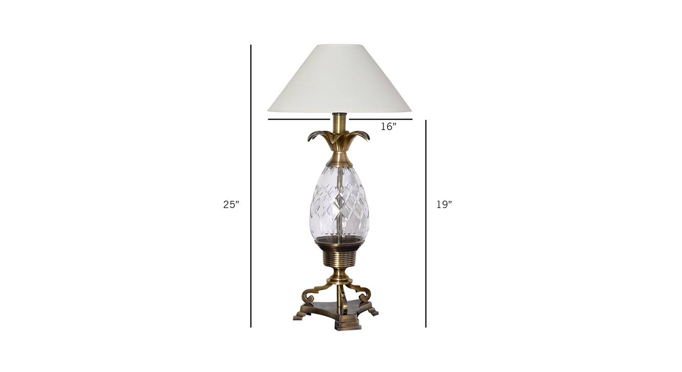 Delbert   white table lamp antique brass 6