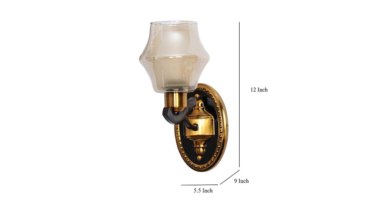 Chelli wall lamp antique brass and brown 6