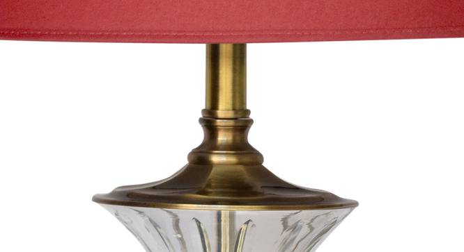 Howland Table Lamp (Antique Brass, Cotton Shade Material, Maroon Shade Colour) by Urban Ladder - Design 1 Side View - 410169