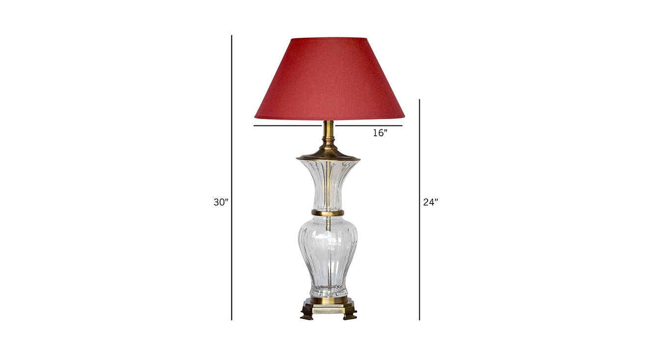 Howland   maroon table lamp antique brass 6