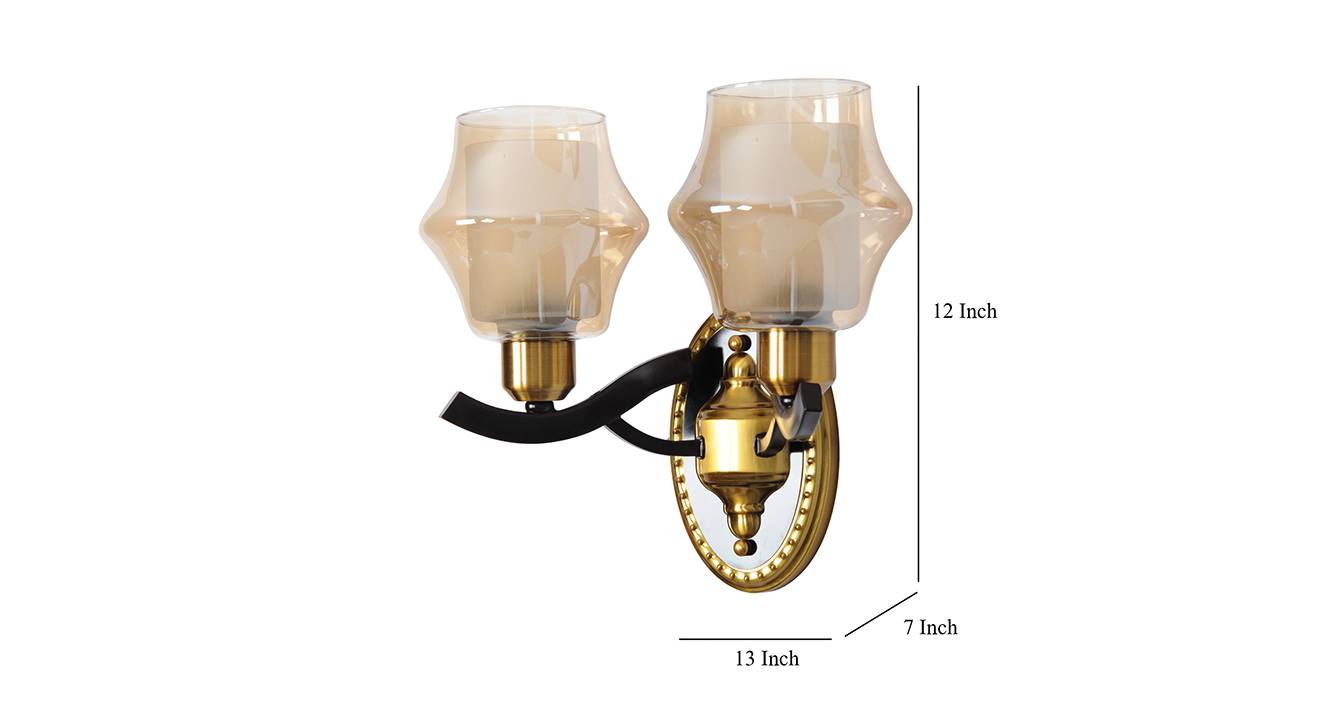 Grahame wall lamp antique brass and brown 6