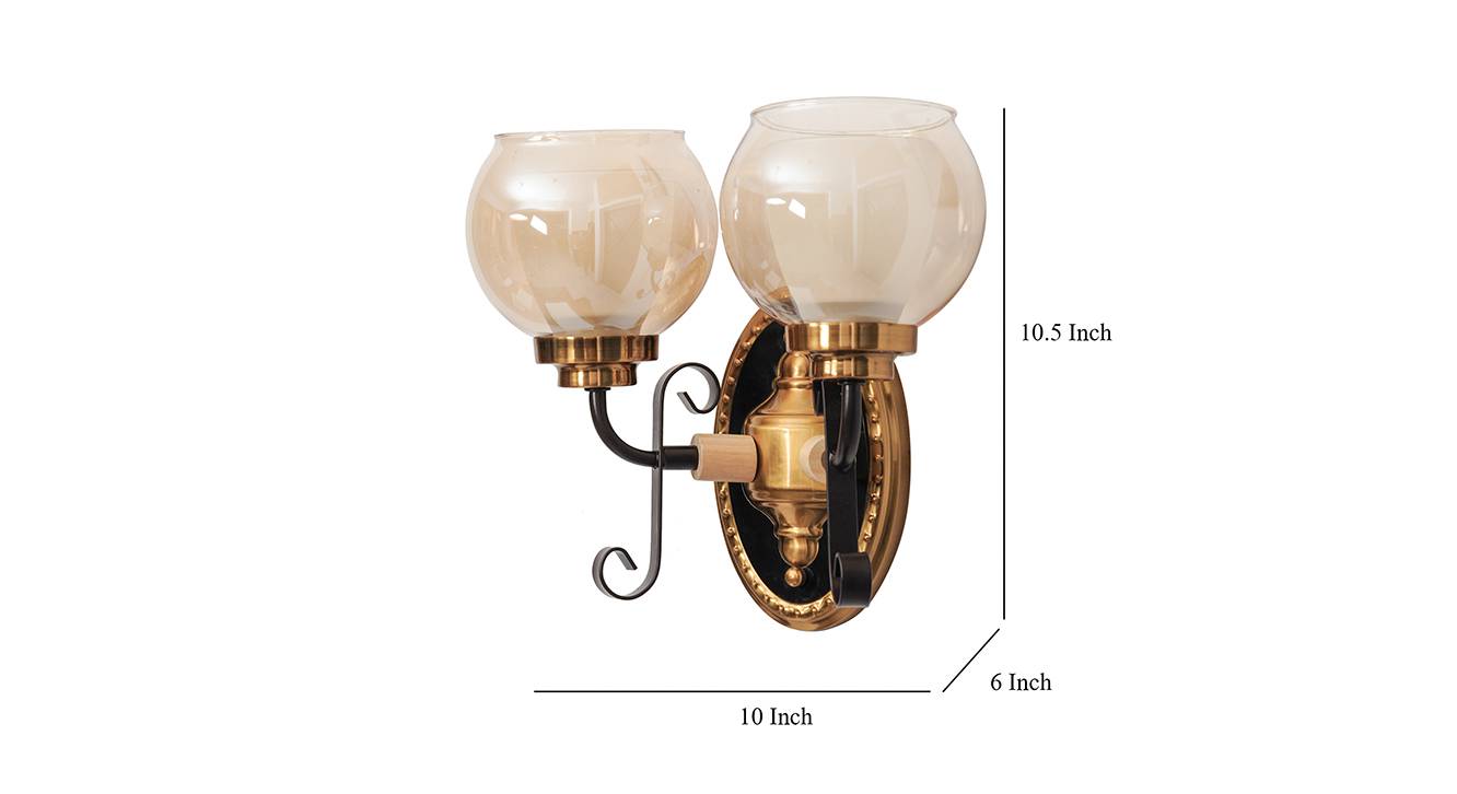 Irene wall lamp antique brass and black 6