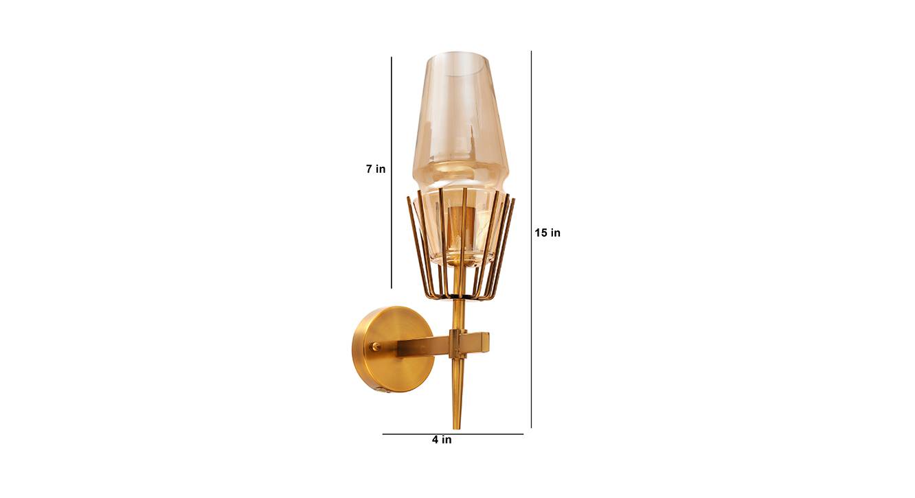 Jayda wall lamp brass and amber 6