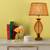 Kaneesha   beige table lamp brown and amber lp