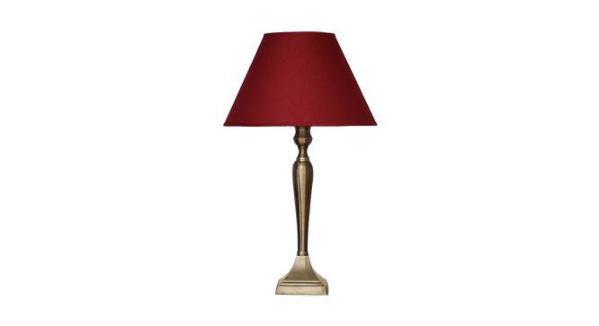 Paul Table Lamp (Antique Brass, Cotton Shade Material, Maroon Shade Colour) by Urban Ladder - Cross View Design 1 - 410339