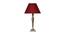 Paul Table Lamp (Antique Brass, Cotton Shade Material, Maroon Shade Colour) by Urban Ladder - Cross View Design 1 - 410339