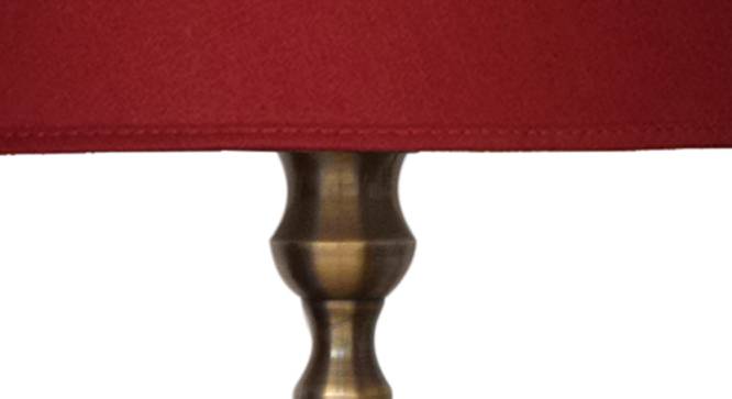 Paul Table Lamp (Antique Brass, Cotton Shade Material, Maroon Shade Colour) by Urban Ladder - Design 1 Side View - 410360
