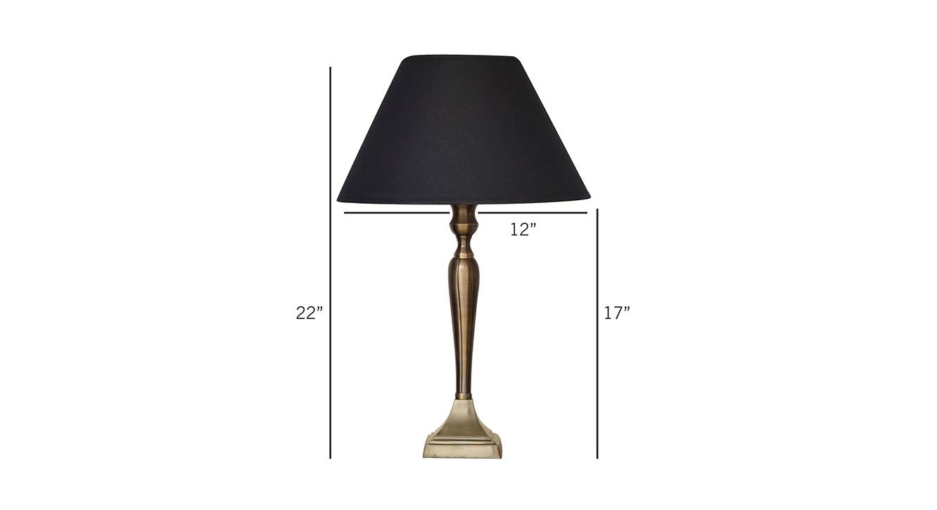 Oscar   black table lamp antique brass 6