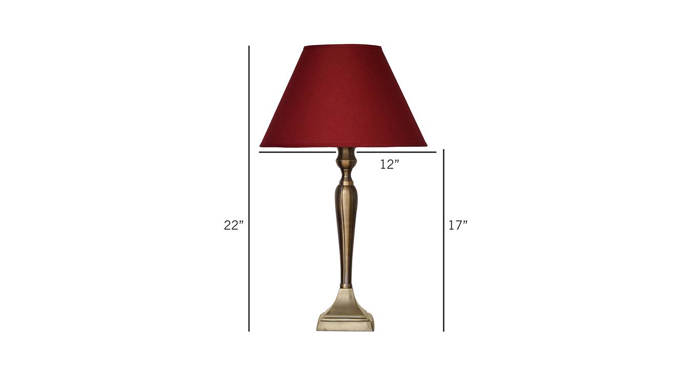 Paul   maroon table lamp antique brass 6