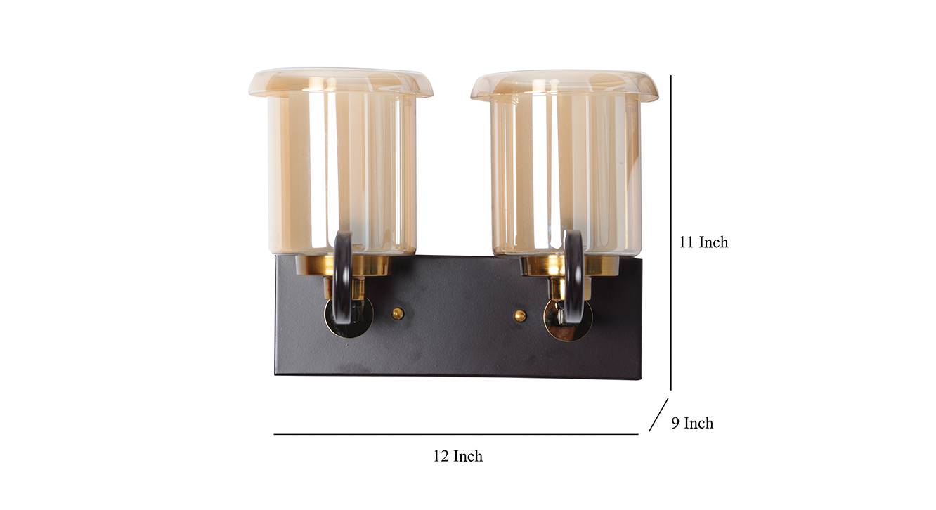Quinntin wall lamp antique brass and brown 6