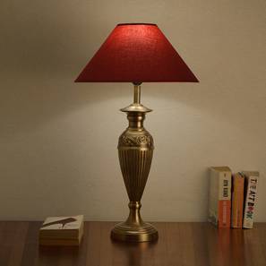 Richard   maroon table lamp antique brass lp