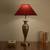 Richard   maroon table lamp antique brass lp