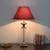 Salinger   maroon table lamp antique brass lp