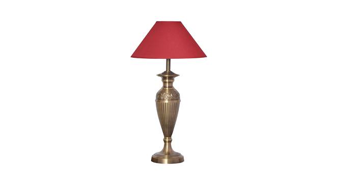 Richard Table Lamp (Antique Brass, Cotton Shade Material, Maroon Shade Colour) by Urban Ladder - Cross View Design 1 - 410438