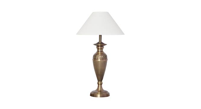 Roald Table Lamp (Antique Brass, White Shade Colour, Cotton Shade Material) by Urban Ladder - Cross View Design 1 - 410439