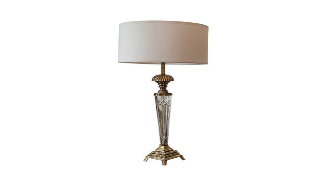 Salman Table Lamp (Antique Brass, White Shade Colour, Cotton Shade Material) by Urban Ladder - Cross View Design 1 - 410441
