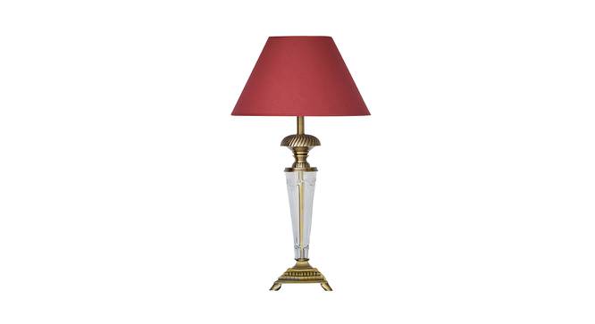 Salinger Table Lamp (Antique Brass, Cotton Shade Material, Maroon Shade Colour) by Urban Ladder - Cross View Design 1 - 410442