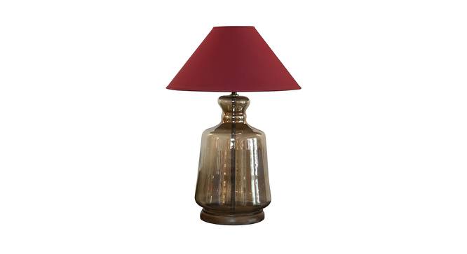 Renfred Table Lamp (Cotton Shade Material, Maroon Shade Colour, Smoke Luster - Burnt) by Urban Ladder - Cross View Design 1 - 410446