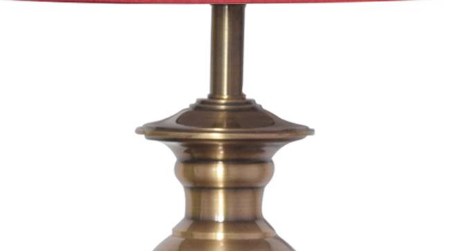 Richard Table Lamp (Antique Brass, Cotton Shade Material, Maroon Shade Colour) by Urban Ladder - Design 1 Side View - 410459
