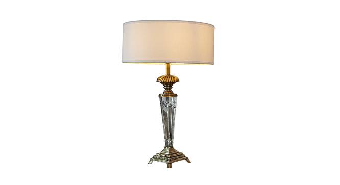 Salman Table Lamp (Antique Brass, White Shade Colour, Cotton Shade Material) by Urban Ladder - Design 1 Side View - 410462