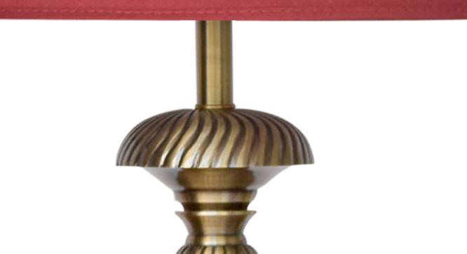 Salinger Table Lamp (Antique Brass, Cotton Shade Material, Maroon Shade Colour) by Urban Ladder - Design 1 Side View - 410463