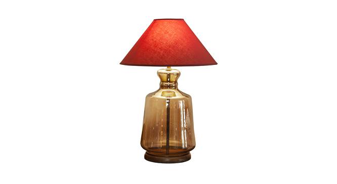 Renfred Table Lamp (Cotton Shade Material, Maroon Shade Colour, Smoke Luster - Burnt) by Urban Ladder - Design 1 Side View - 410467